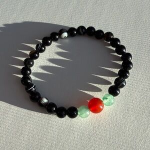 Black With Red Center Piece Agate